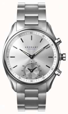 Kronaby SEKEL Hybrid Smartwatch (43mm) Silver Dial / 3-Link Stainless Steel Bracelet S0715/1