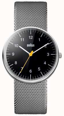 Braun Unisex Steel Mesh Bracelet Watch BN0021BKSLMHG