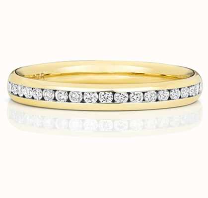 James Moore TH 18k Yellow Gold  50% Diamond Set Channel Eternity Ring WQ220