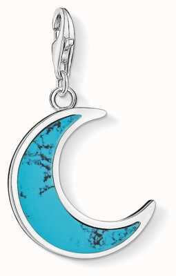 Thomas Sabo Turquoise Moon Sterling Silver Charm 1537-404-17