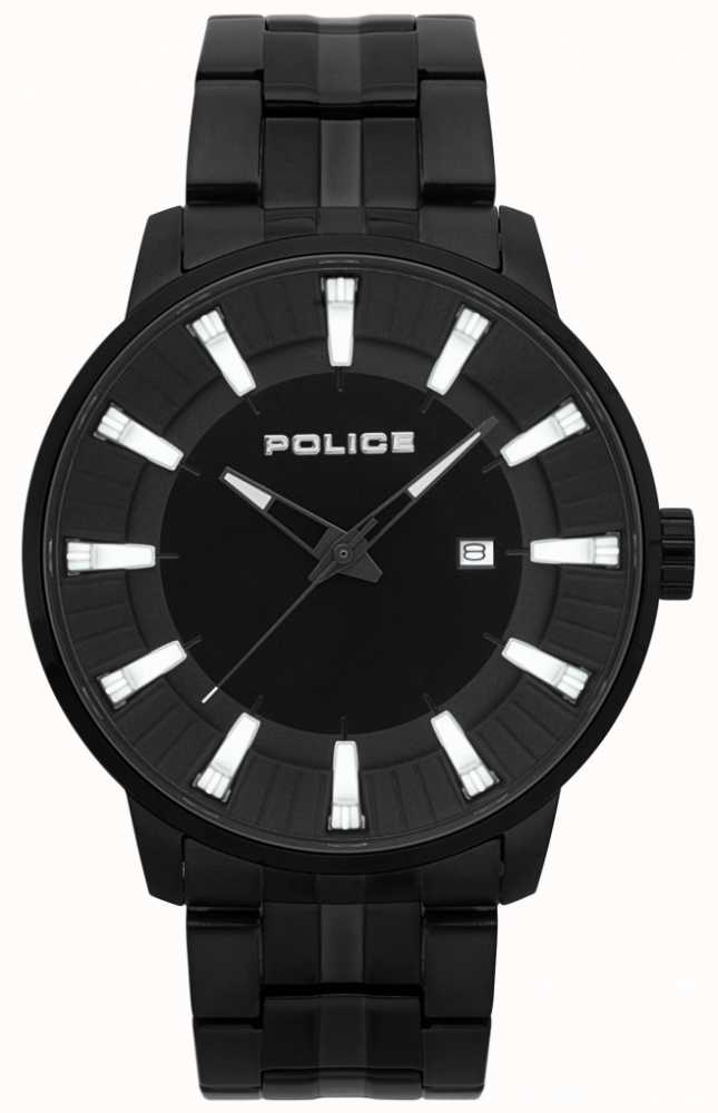 police mens flint black pvd plated watch