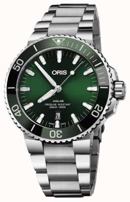 ORIS Aquis Date Automatic (43.5mm) Green Dial / Stainless Steel Bracelet 01 733 7730 4157-07 8 24 05PEB