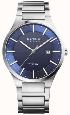 Bering Men's Solar Blue Face Silver Titanium EX-DISPLAY PRODUCT. 15239-777-EX-DISPLAY