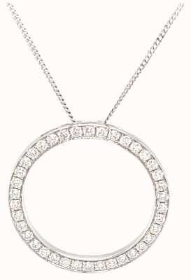18k White Gold Diamond 0.70ct Circle Necklace BJP0119/WG