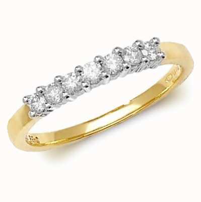 James Moore TH 9k Yellow Gold Diamond Half Eternity Ring RD144