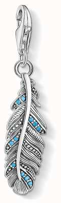 Thomas Sabo Charm Pendant 925 Blackened Silver Feather 1774-667-17