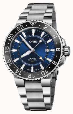 ORIS Aquis GMT Date Automatic (43.5mm) Blue Dial / Stainless Steel Bracelet 01 798 7754 4135-07 8 24 05PEB