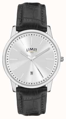 Limit | Men's Black Leather Strap | Silver Dial | Silver Case | 5746.01