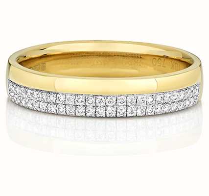 James Moore TH 18k Yellow Gold Micro Set Diamond Ring RDQ726