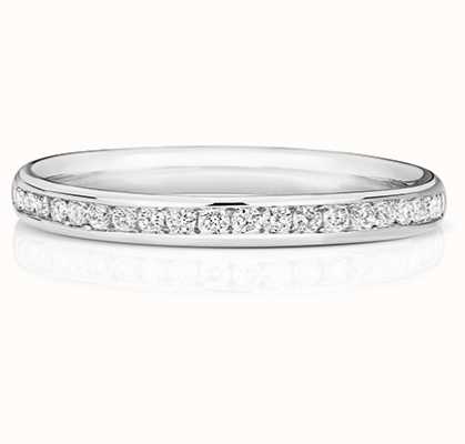 James Moore TH 18k White Gold 50% Diamond Channel Eternity Ring WQ217W