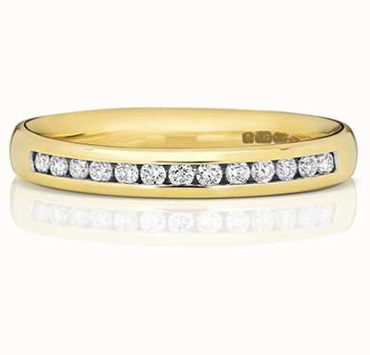 James Moore TH 9k Yellow Gold 33% Diamond Set Channel Eternity Ring W219