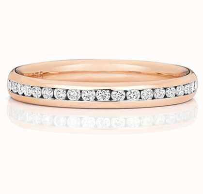 James Moore TH 18k Rose Gold 50% Diamond Set Channel Eternity Ring WQ220R