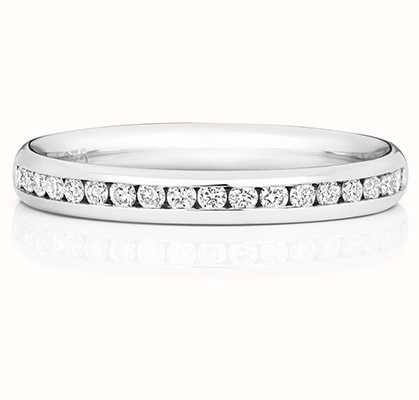 James Moore TH 18k White Gold 50% Diamond Channel Eternity Ring WQ220W