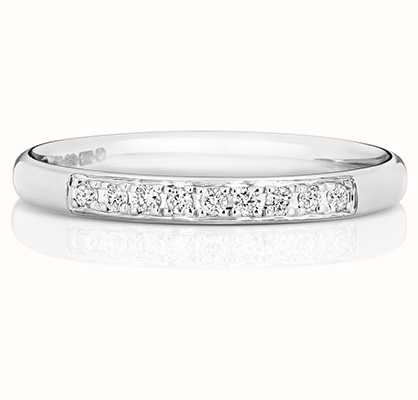 James Moore TH 9k White Gold Grain Set Diamond Eternity Ring W221W
