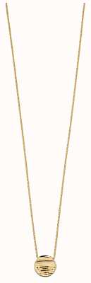 Elements Gold 9k Yellow Gold Textured Circle Necklace GN329