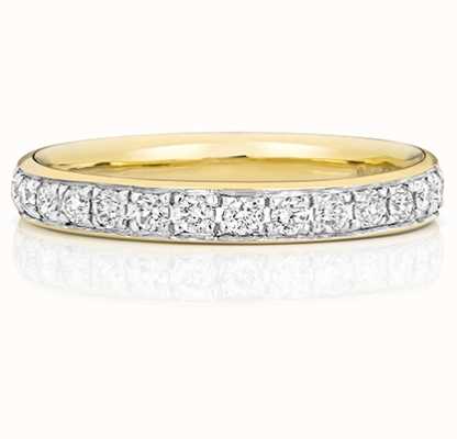 James Moore TH 9k Yellow Gold 50% Diamond Grain Set Eternity Ring W226