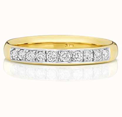 James Moore TH 9k Yellow Gold 33% Diamond Grain Set Eternity Ring W225