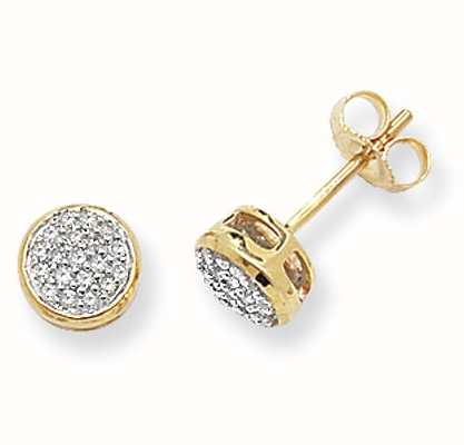 James Moore TH 9k Yellow Gold Diamond Stud Earrings DE154