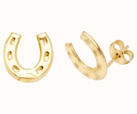 James Moore TH 9k Yellow Gold Horseshoe Stud Earrings ES576