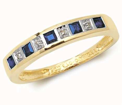 James Moore TH 9k Yellow Gold Blue Sapphire and Diamond Ring RD217S