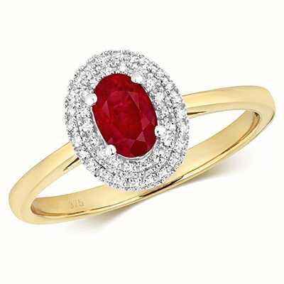 James Moore TH 9k Yellow Gold Marquise Ruby Diamond Ring RD448R