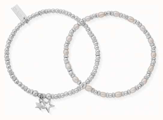 ChloBo | Life Long Magic | Pearl Bracelets | Set of 2 | 18cm | SBSETMAGIC18