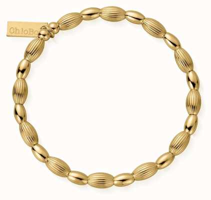 ChloBo | Sterling Silver Gold Plated 'Double Rice' Bracelet | GBCOD