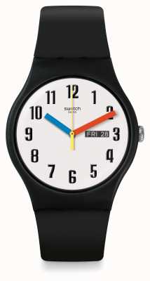 Swatch | New Gent | Elementary Watch | Black Silicone | SO29B705