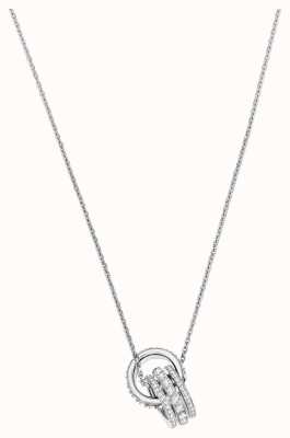 Swarovski Further | Rhodium Plated Pendant Necklace | White Stones 5409696