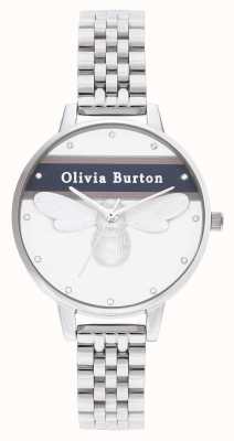 Olivia Burton | Women's | Varsity Lucky Bee | Silver Bracelet | OB16VS07