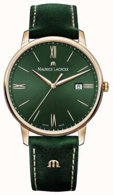 Maurice Lacroix Eliros Smoked Green Leather Strap Rose Gold Plated Case EL1118-PVP01-610-1