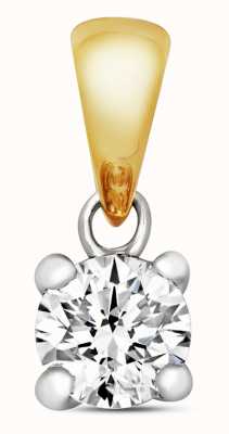 James Moore TH 9ct Gold 0.30 Carat Diamond 4 Claw Pendant PD304