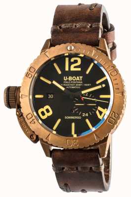 U-Boat Sommerso 46 Bronze Automatic Brown Leather Strap 8486