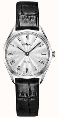 Rotary Ultra Slim Women's Silver Leather Watch LS08010/01