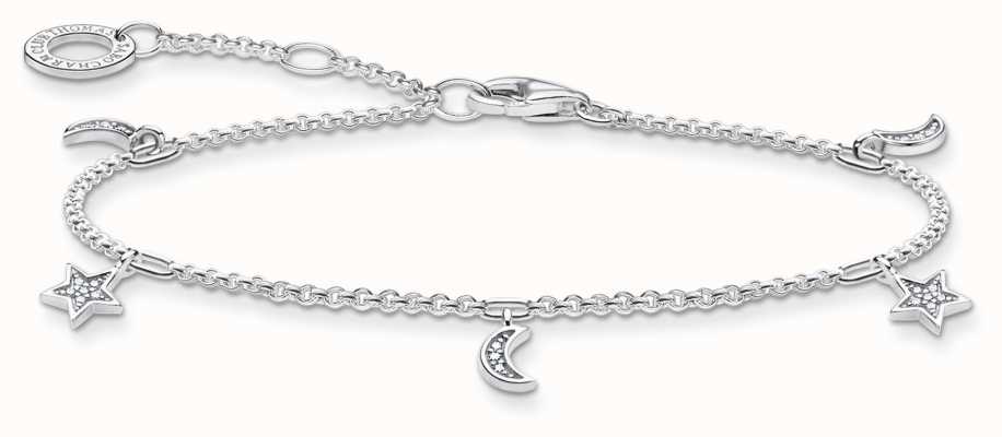 Thomas Sabo Charming | Star & Moon Sterling Silver Bracelet | 16-19cm A1994-051-14-L19V