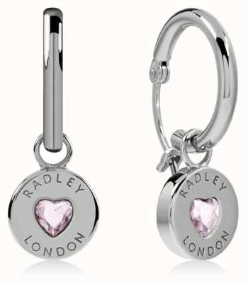 Radley Jewellery Sterling Silver Heart Disc Huggie Earrings RYJ1135