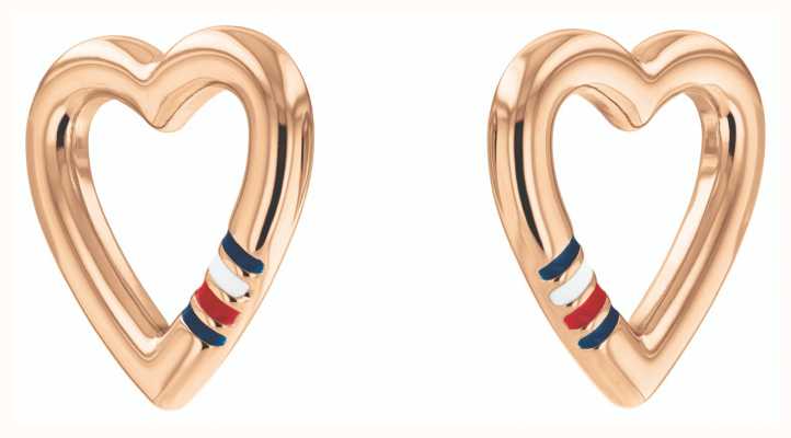 Tommy Hilfiger Women's Casual Core Rose Gold Plated Heart Stud Earrings 2780471