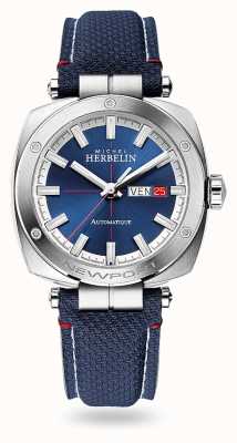 Herbelin Newport Heritage Automatic (42mm) Blue Dial / Blue Leather Strap 1764/42