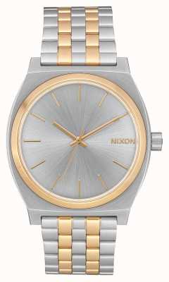 Nixon Time Teller | Silver / Gold | Two Tone Steel Bracelet | Silver dial A045-1921-00