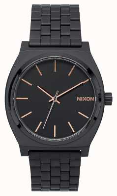 Nixon Time Teller | All Black / Rose Gold | Black IP Bracelet | Black Dial A045-957-00