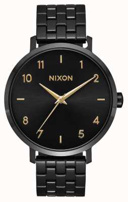 Nixon Arrow | Black / Gold | Black IP Steel Bracelet | Black Dial A1090-010-00
