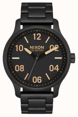 Nixon Patrol | Matte Black / Gold | Black IP Steel Bracelet | Black Dial A1242-1041-00