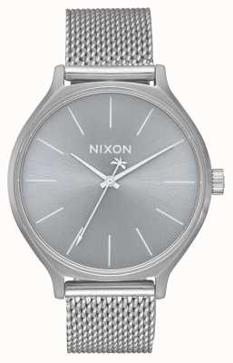 Nixon Clique Milanese | All Silver | Stainless Steel Mesh Bracelet | Silver Dial A1289-1920-00