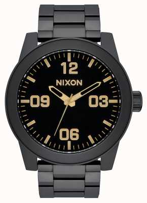 Nixon Corporal SS | Matte Black / Gold | Black IP Steel Bracelet | Black Dial A346-1041-00