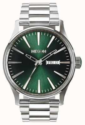 Nixon Sentry SS | Green Sunray | Stainless Steel Bracelet | Green Dial A356-1696-00