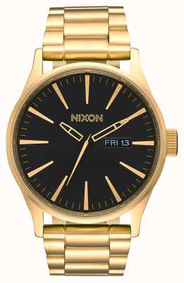 Nixon Sentry SS | All Gold / Black | Gold IP Steel Bracelet | Black Dial A356-510-00