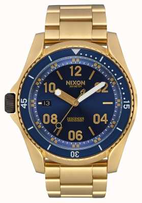 Nixon Descender | All Gold / Blue Sunray | Gold IP Steel Bracelet | Blue Dial A959-2735-00