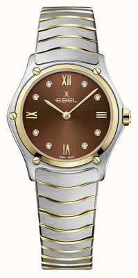 EBEL Women's Sport Classic | Two-Tone Stainless Steel Bracelet | Brown Dial 1216445A