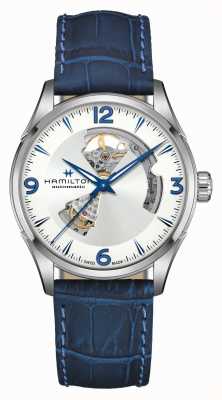 Hamilton Jazzmaster Open Heart Automatic (42mm) Silver Dial / Blue Leather Strap H32705651