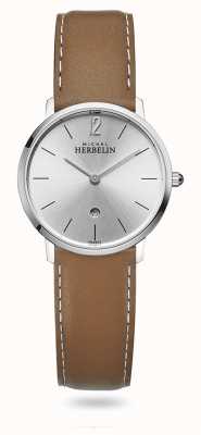 Herbelin City | Silver Dial | Brown Leather Strap 16915/11GO